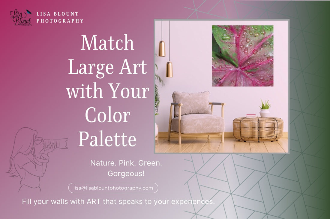 Discover 5 different types of art to match large art with your color palettes.   Tips for using large fine art photography in your decor.