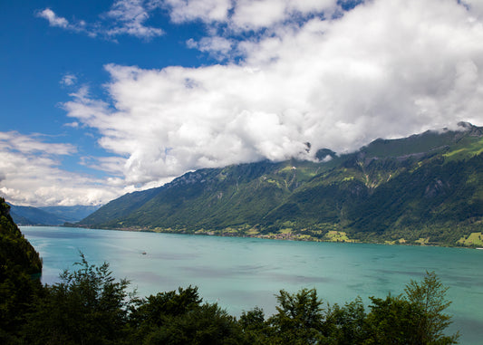 Lake Brienz Interlaken Switzerland - view from Giessbach Falls Grand Hotel