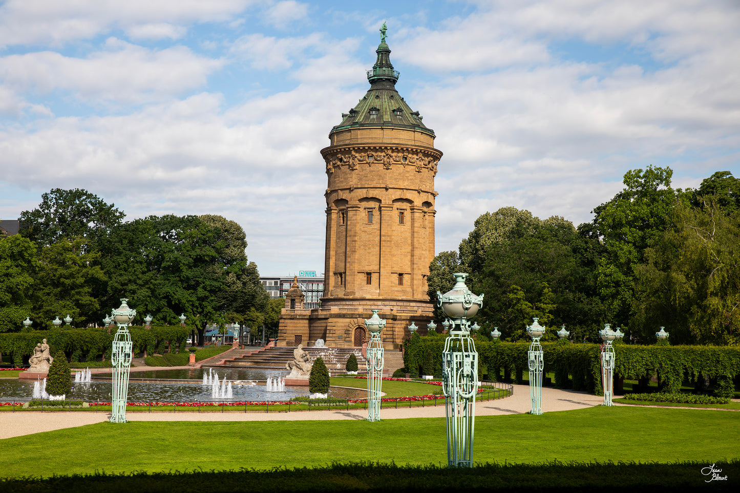 30x20 Mannheim square and water tower in Germany wall art decor