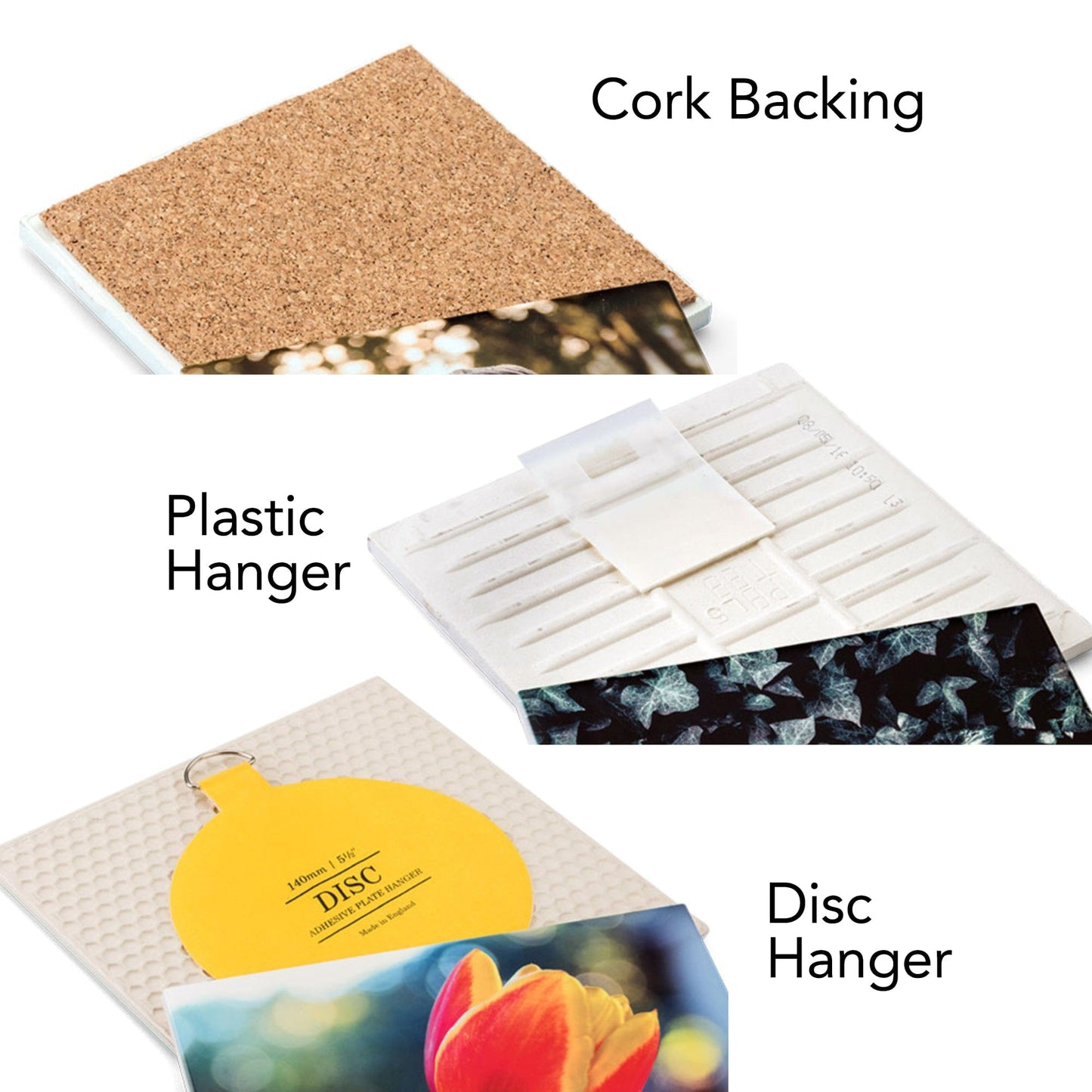 Tile Backing Options Cork Plastic Hanger Disc