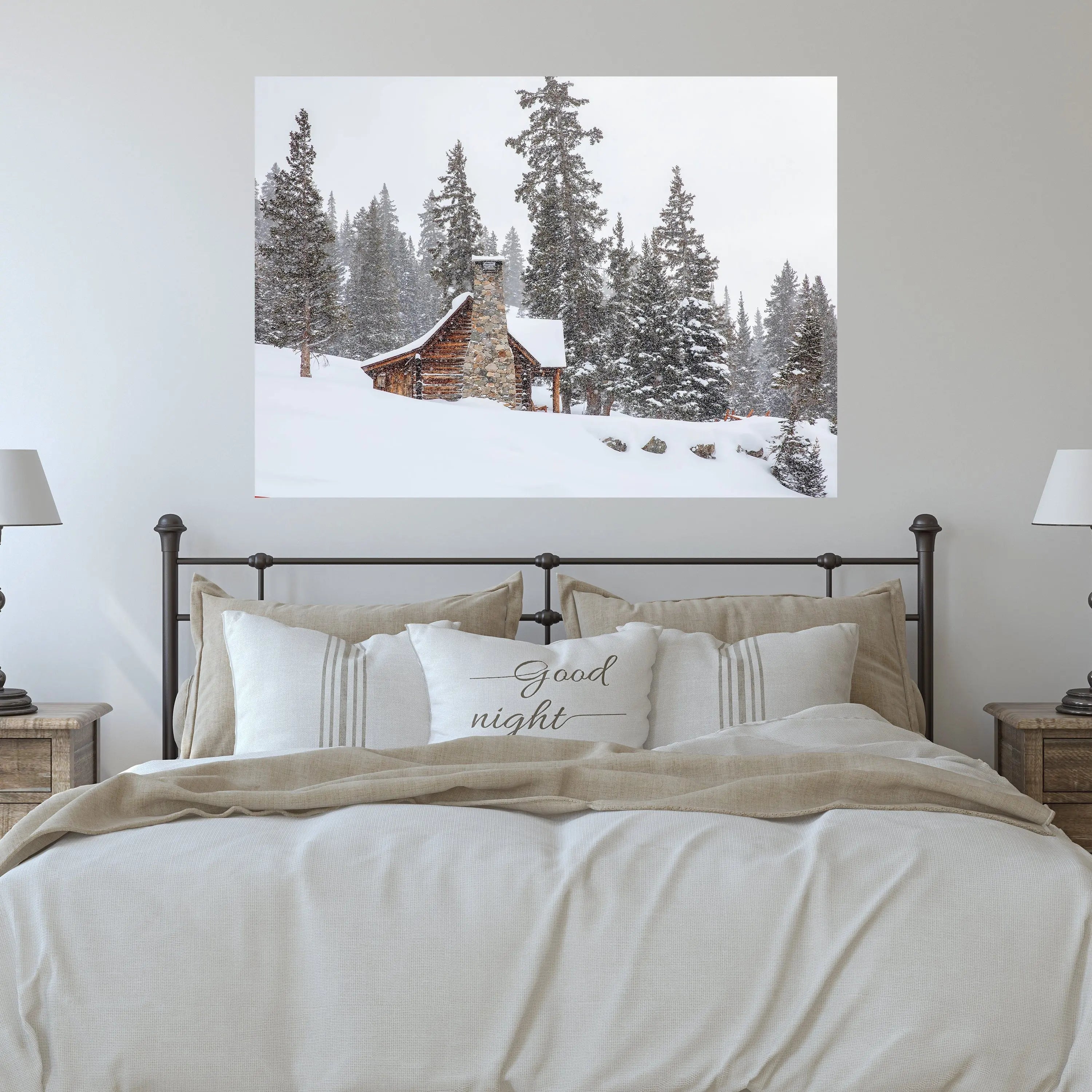 Farmhouse decor - Snowy mountain in the woods - Rustic and Cozy – Lisa  Blount Photography